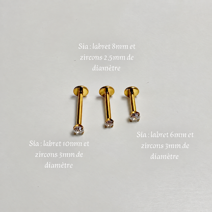 SIA - Labret en titane ASTM F136